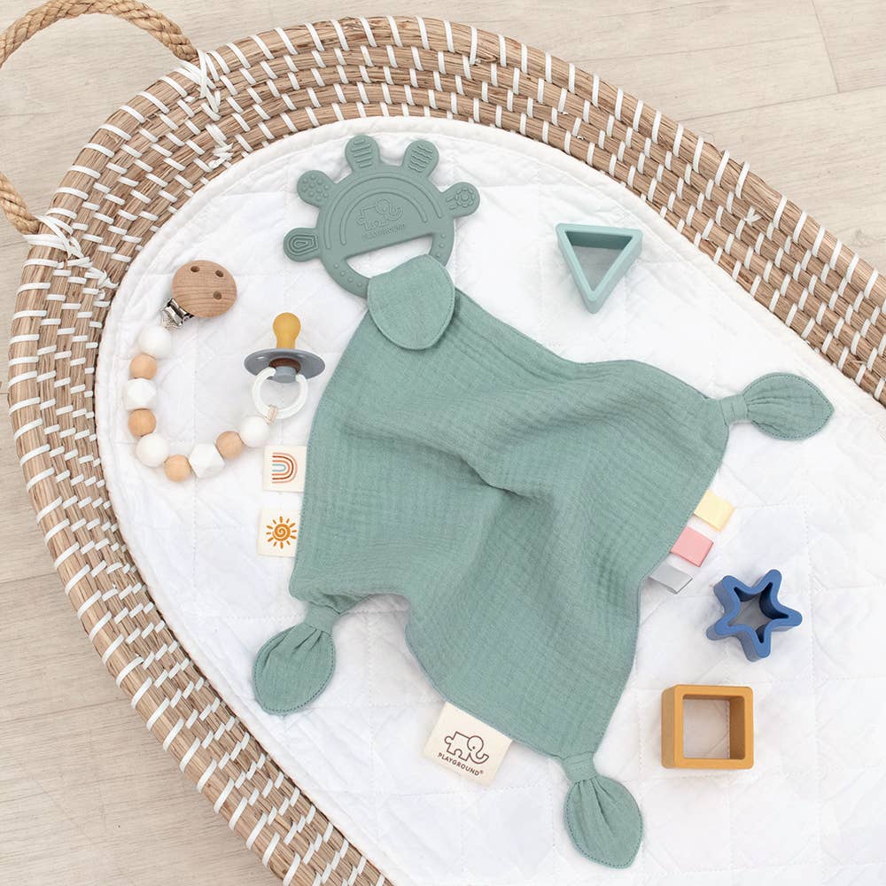 Living Textiles - Silicone Muslin Comfort Teether - Sage
