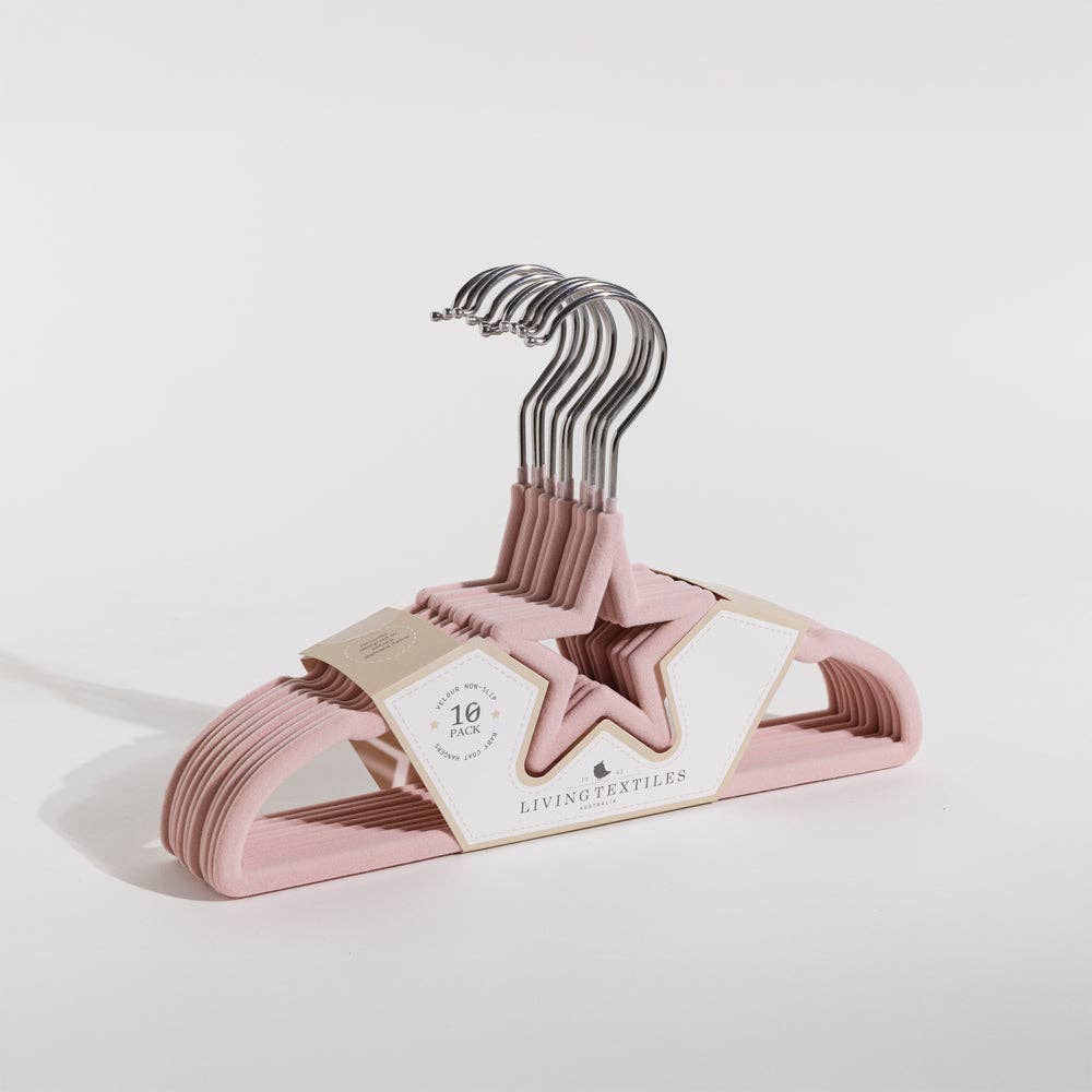 Living Textiles - 10pk Baby Coat Hangers - Stars/Pink