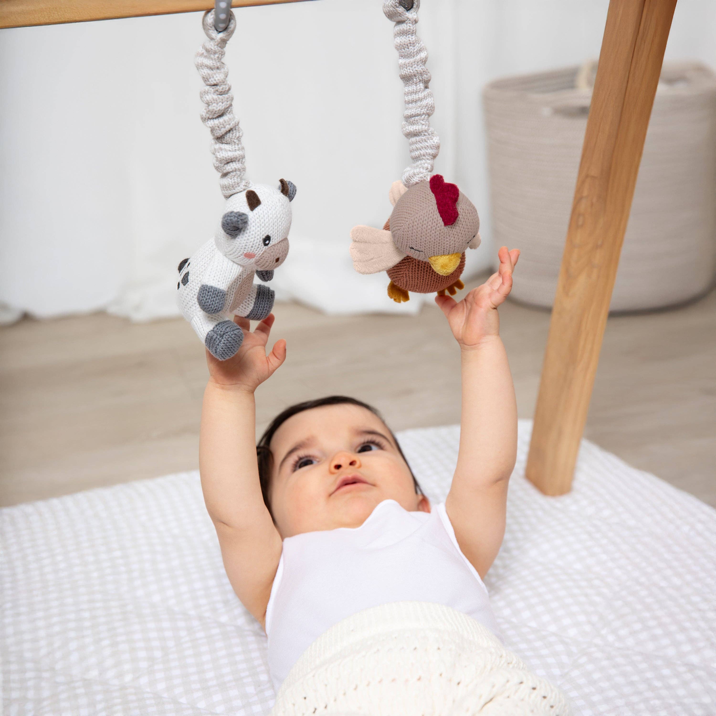 Living Textiles - 2pk Stroller Toy - Cow & Chicken