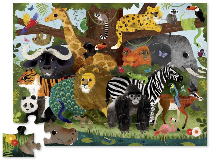 Crocodile Creek Classic Floor Puzzle 36pc | Jungle Friends