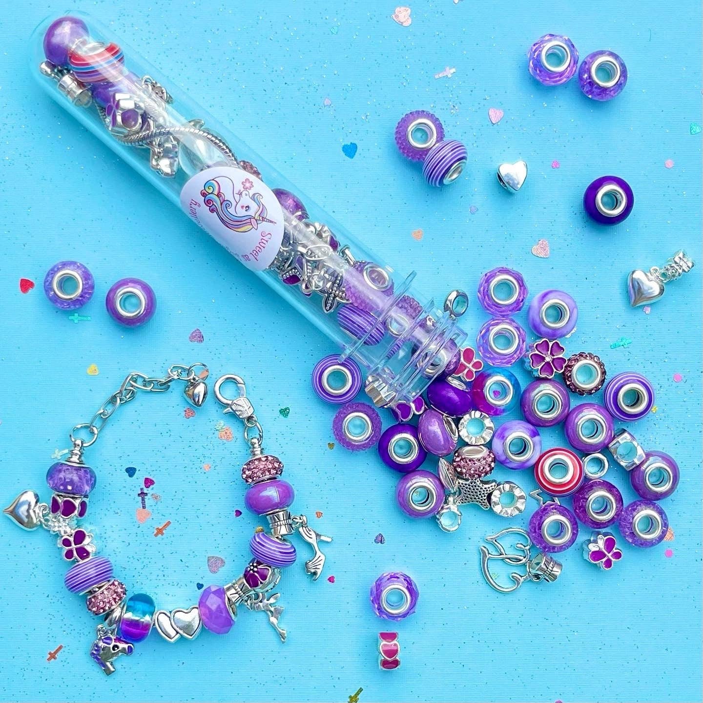 Sweet As Sugar Jewellery - Jewellery Making Kit Charm Bracelet Set: Teal