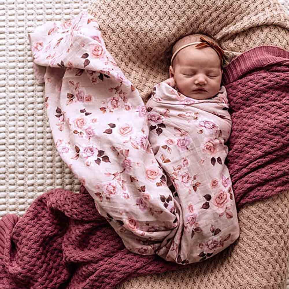 Snuggle Hunny | Organic Muslin Wrap | Blossom