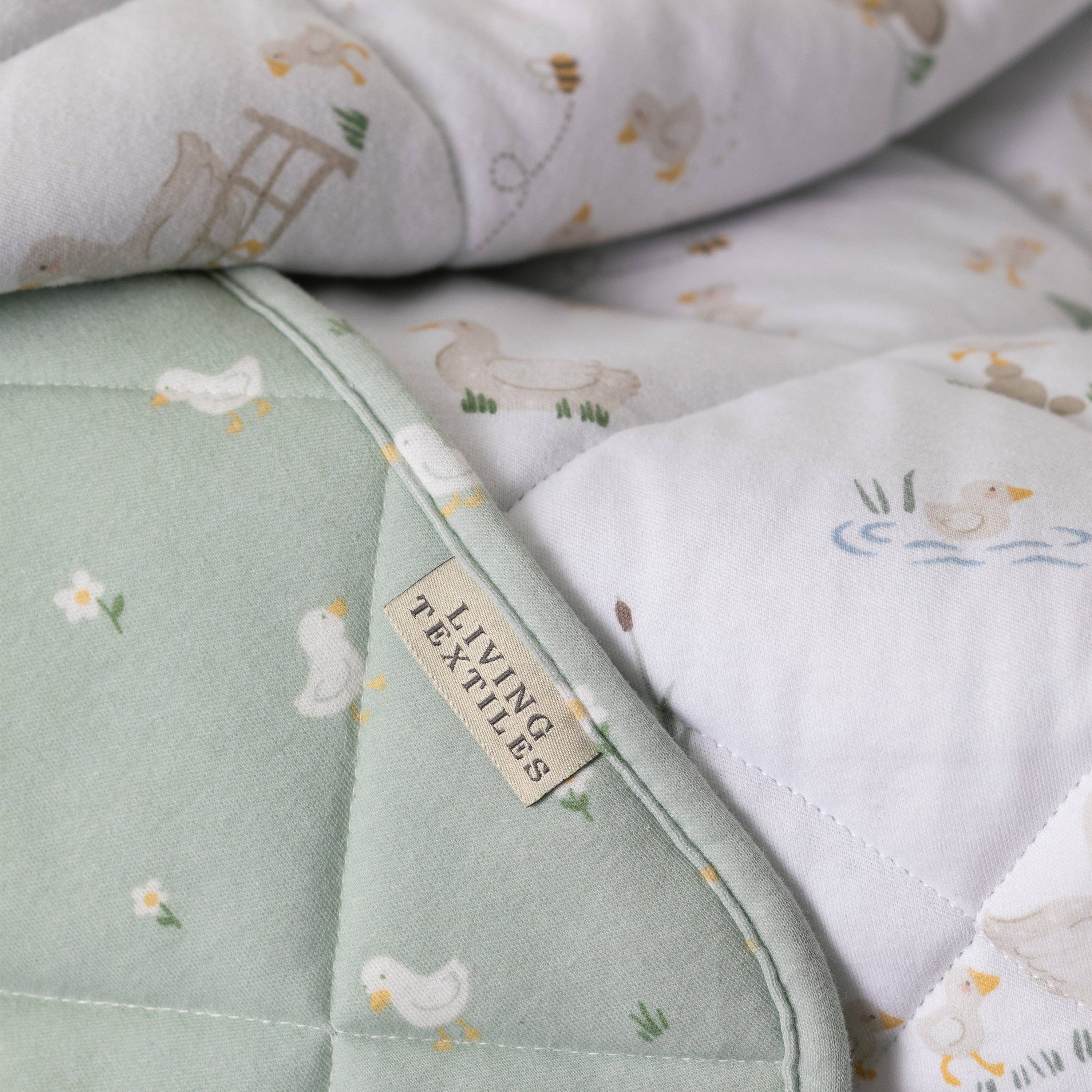 Living Textiles | Organic Jersey Quilted Cot Comforter | Goosey Goosey