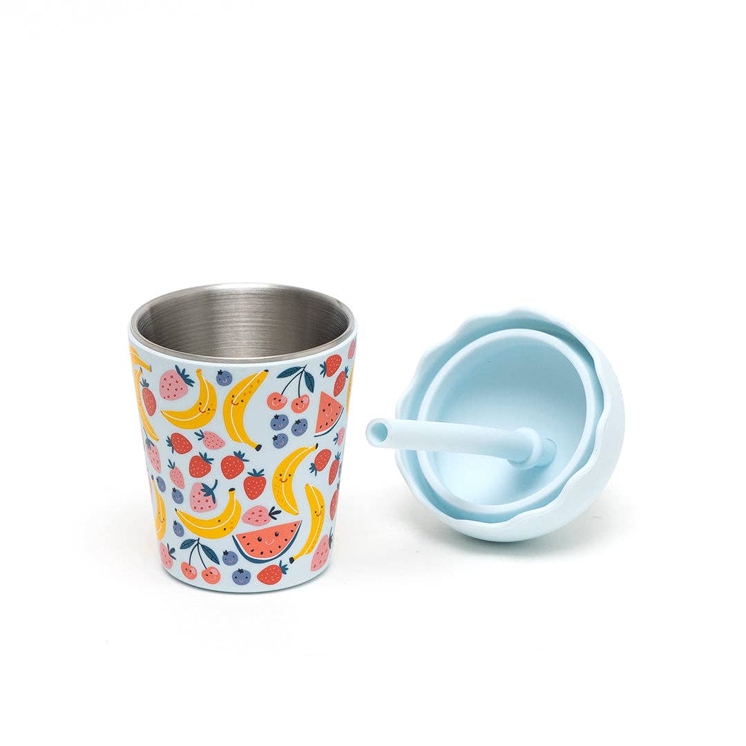 Chino Club Fruits Blue Mini Smoothie Cup & Straw 200ml