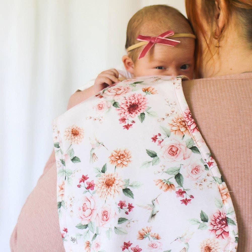 Snuggle Hunny - Birds & Blooms Organic Cotton Burp Cloth