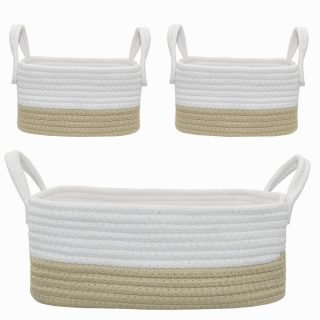 Living Textiles | 3pc Storage Set | Natural/White