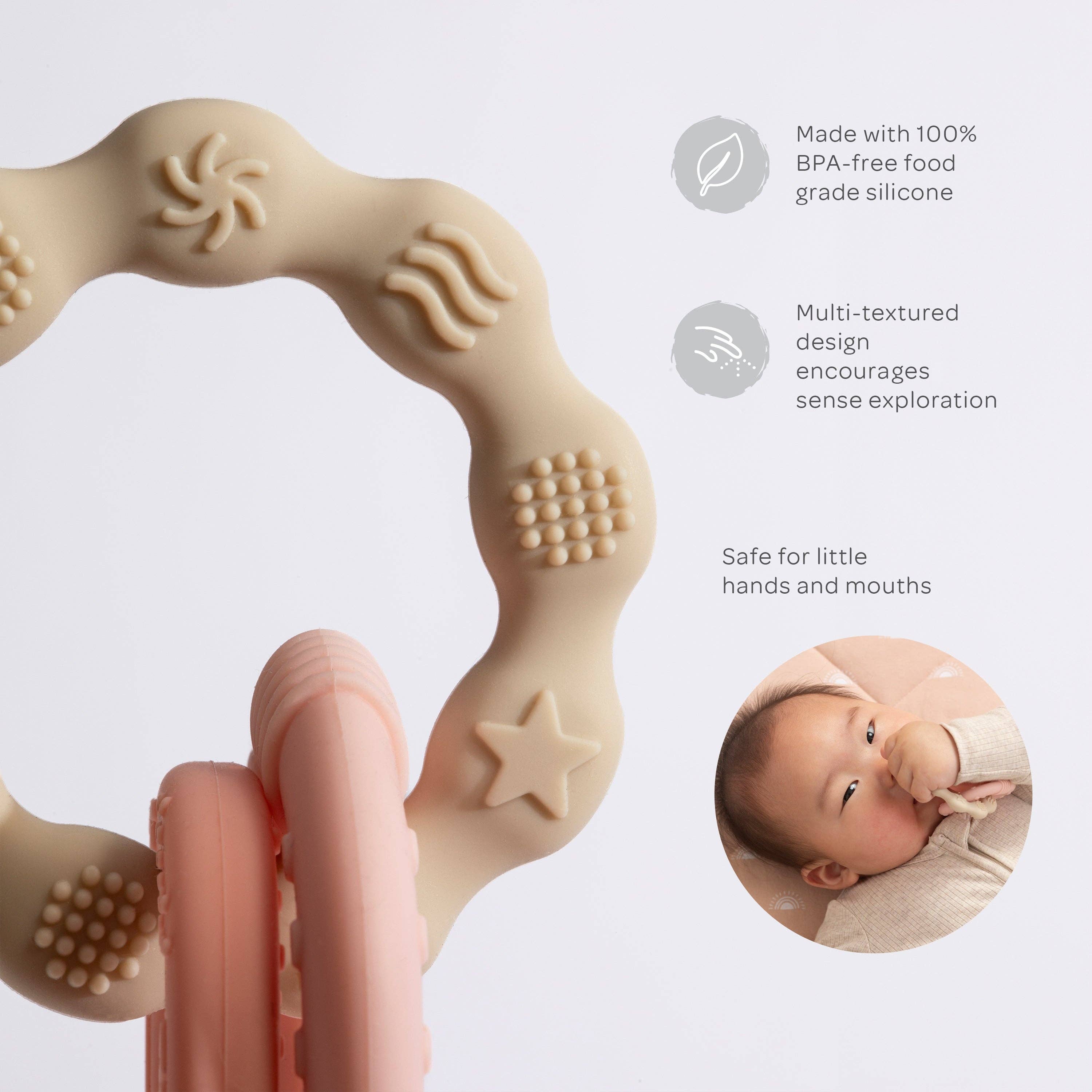 Living Textiles Silicone Bunny Teether Pink