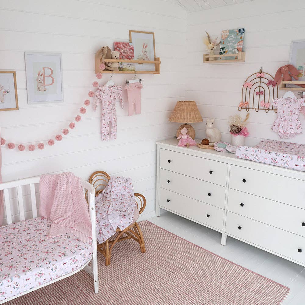 Snuggle Hunny - Alice’s Tea Party Organic Fitted Cot Sheet