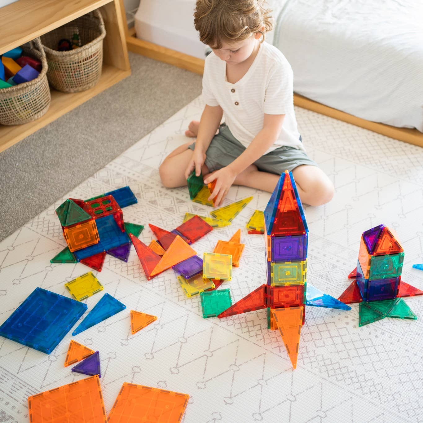 Learn & Grow | Magnetic Tiles | Builders Pack (110 pc)