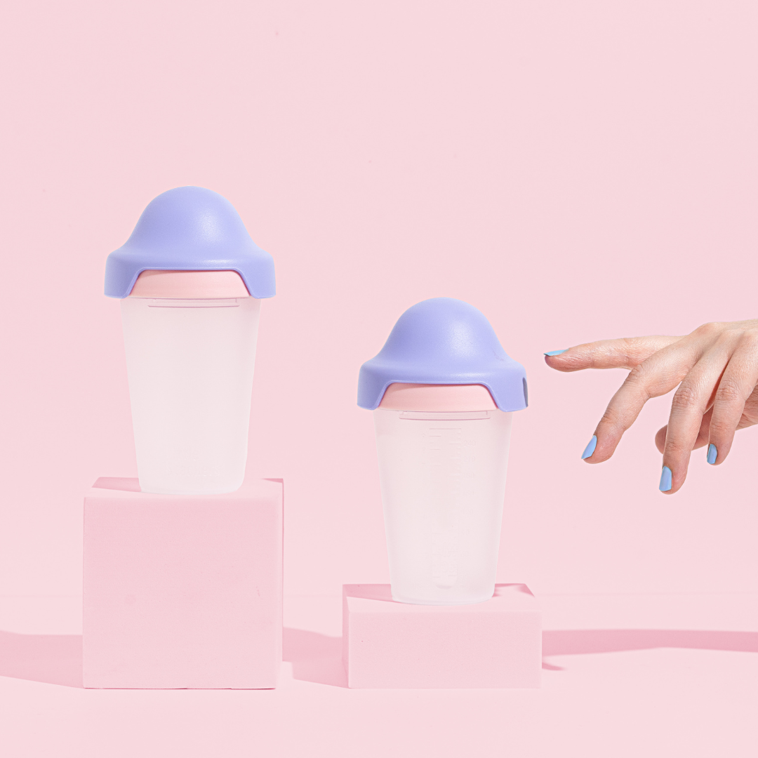 Little Stackers - 240ml Baby Bottle Two Pack: Pink Purple / Latchtastic - Medium