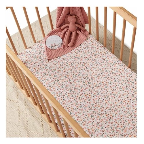 Snuggle Hunny Fitted Cot Sheet Spring Floral