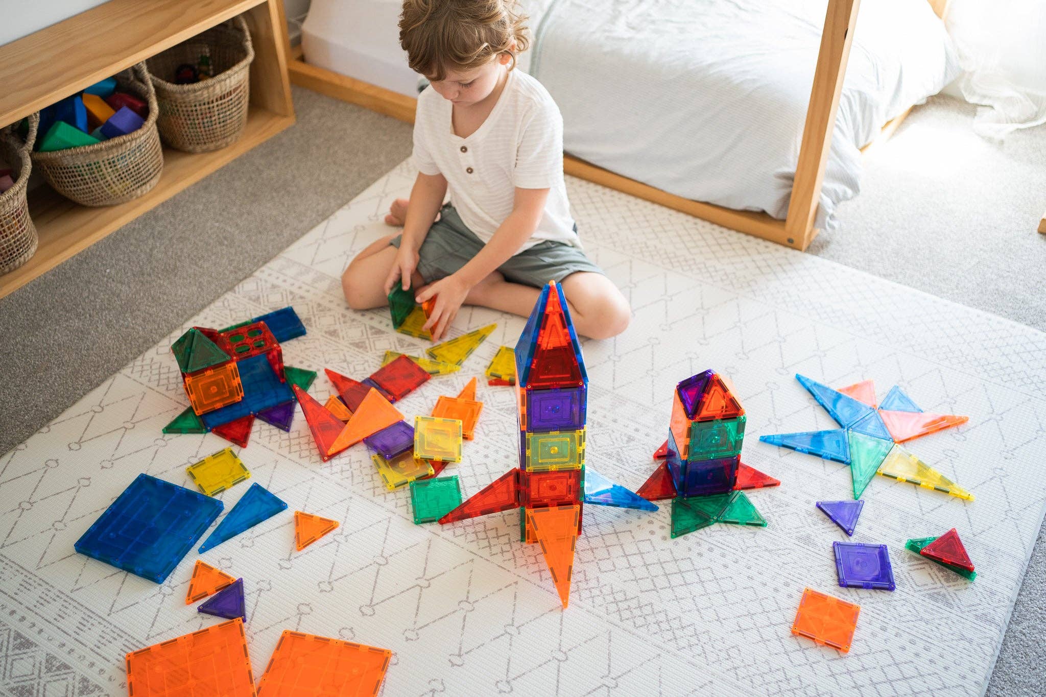 Learn & Grow Magnetic Tiles - 110 piece set - New Design