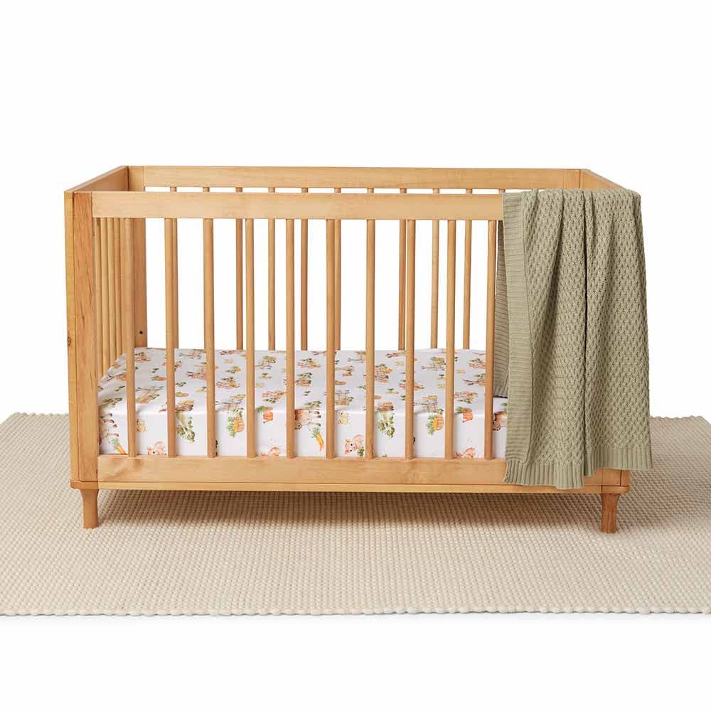 Snuggle Hunny - Farm Organic Fitted Cot Sheet