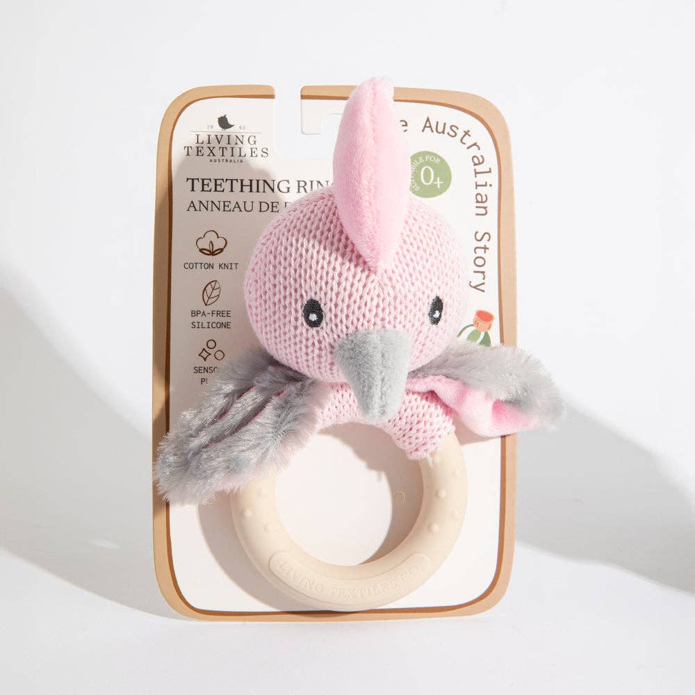 Living Textiles - Ring Rattle - Galah