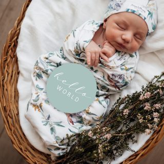 Snuggle Hunny | Snuggle Swaddle & Beanie Set | Eucalypt