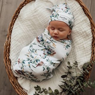 Snuggle Hunny | Snuggle Swaddle & Beanie Set | Eucalypt