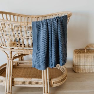 Snuggle Hunny Diamond Knit Baby Blanket River