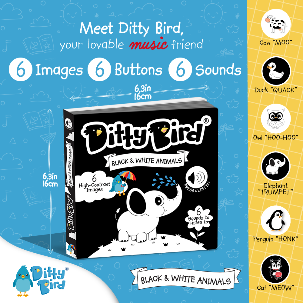 Ditty Bird | Black and White Sound Book
