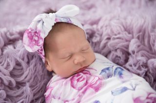 Snuggle Hunny Jersey Wrap & Topknot Set Lilac Skies