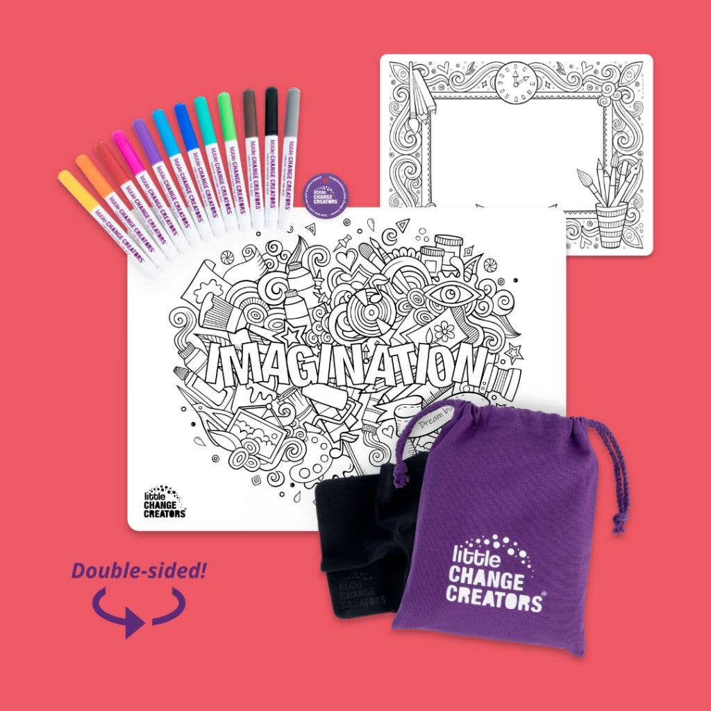 Little Change Creators | IMAGINATION | Re-FUN-able™ Reusable Colouring + Doodle Mat