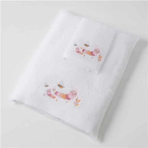 Jiggle & Giggle Little Critters Pink Bath Towel and Face Washer Set