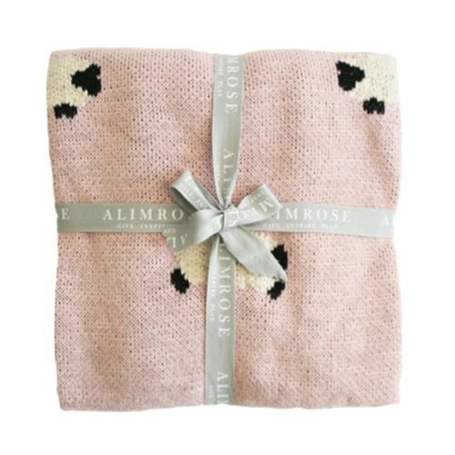 Alimrose Baa Baa Organic Blanket | Dusty Pink