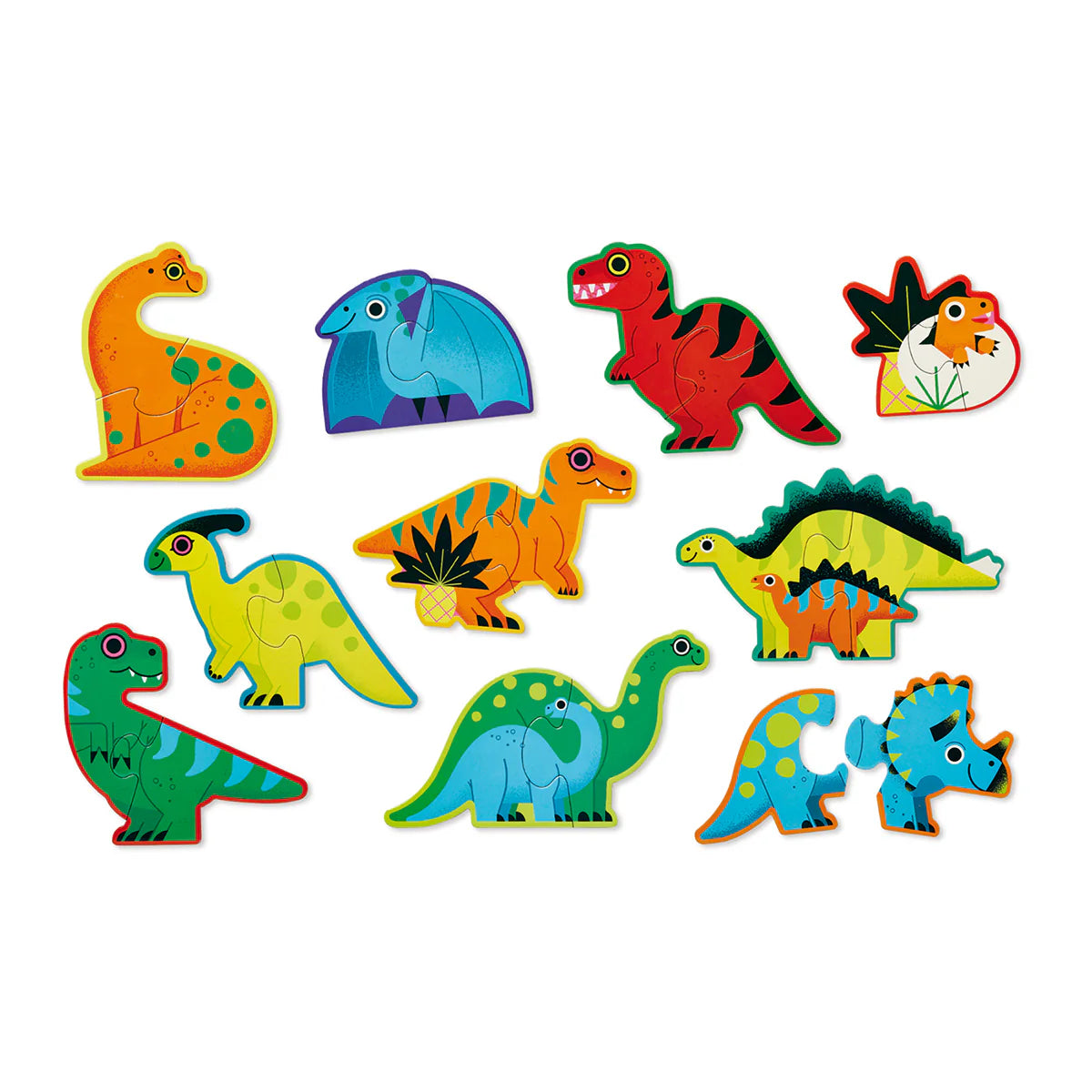 Crocodile Creek Let's Begin Puzzle 2pc Dinosaurs