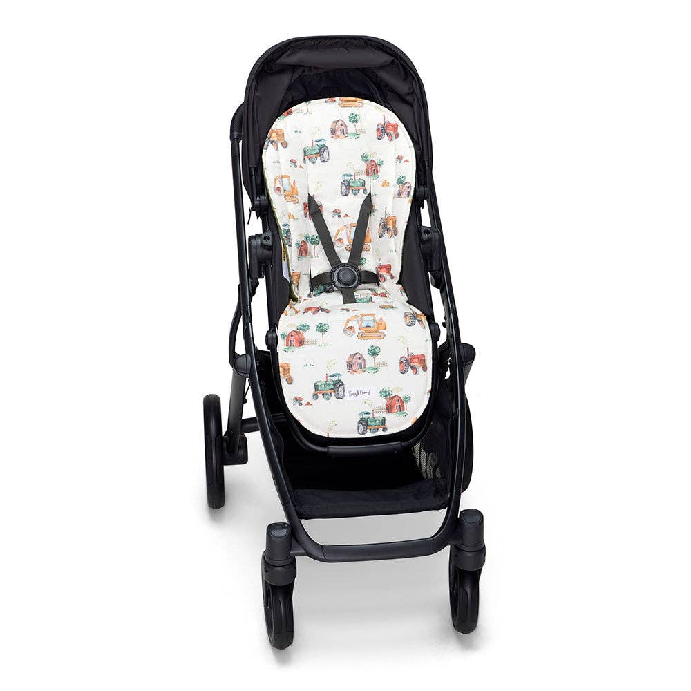 Snuggle Hunny - Diggers & Tractors Universal Organic Pram Liner