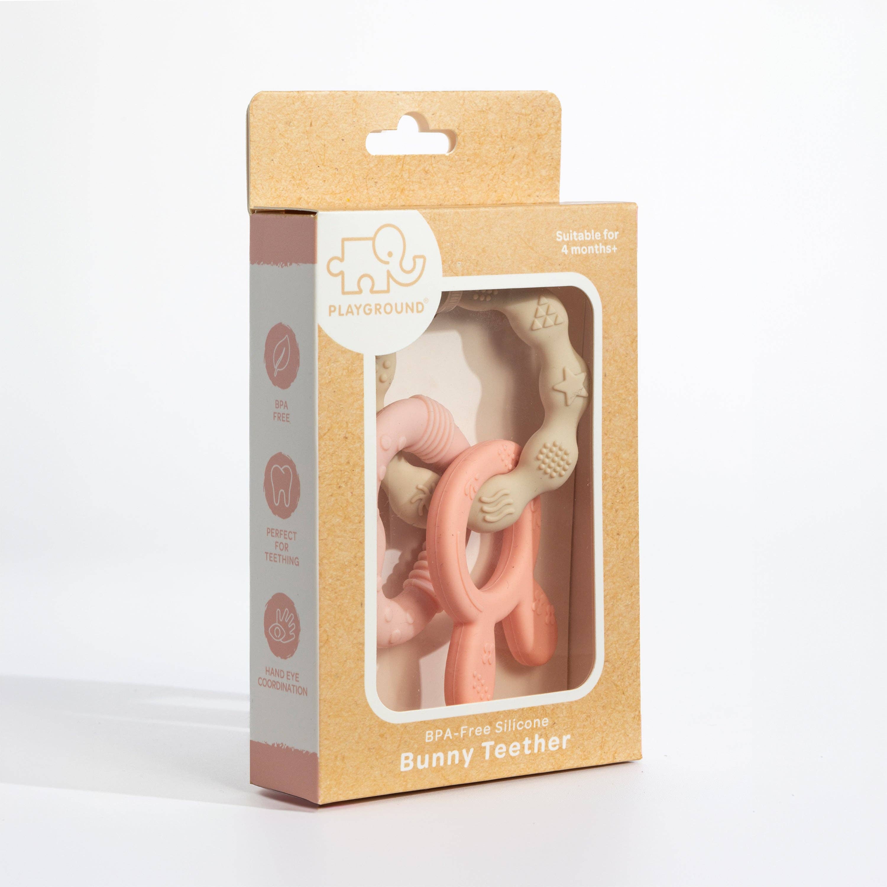Living Textiles Silicone Bunny Teether Pink