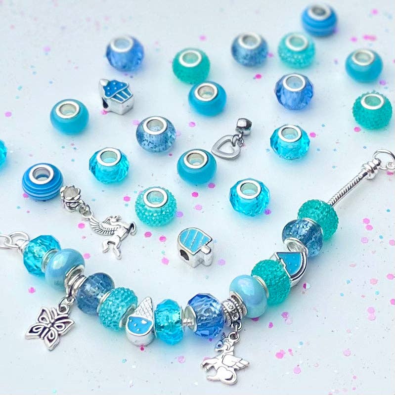 Sweet As Sugar Jewellery - Jewellery Making Kit Charm Bracelet Set: Teal