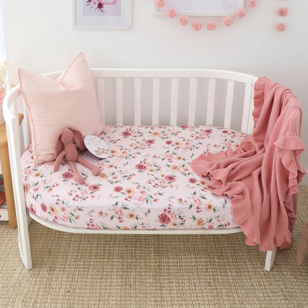 Snuggle Hunny - Birds & Blooms Organic Fitted Cot Sheet