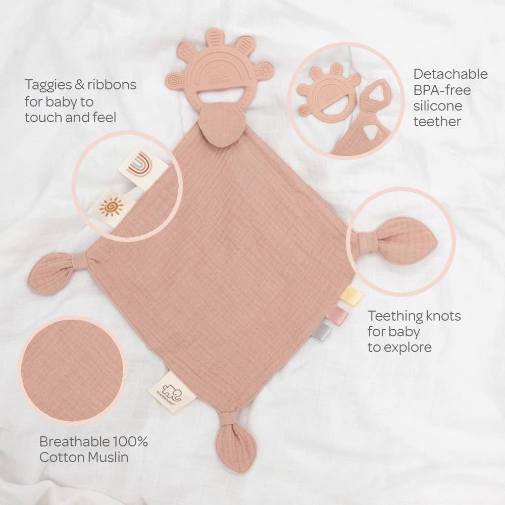 Living Textiles - Silicone Muslin Comfort Teether - Rose Pink