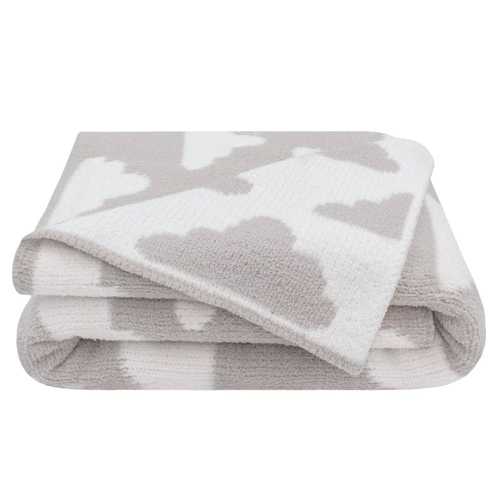 Living Textiles - Chenille Blanket - Grey Clouds