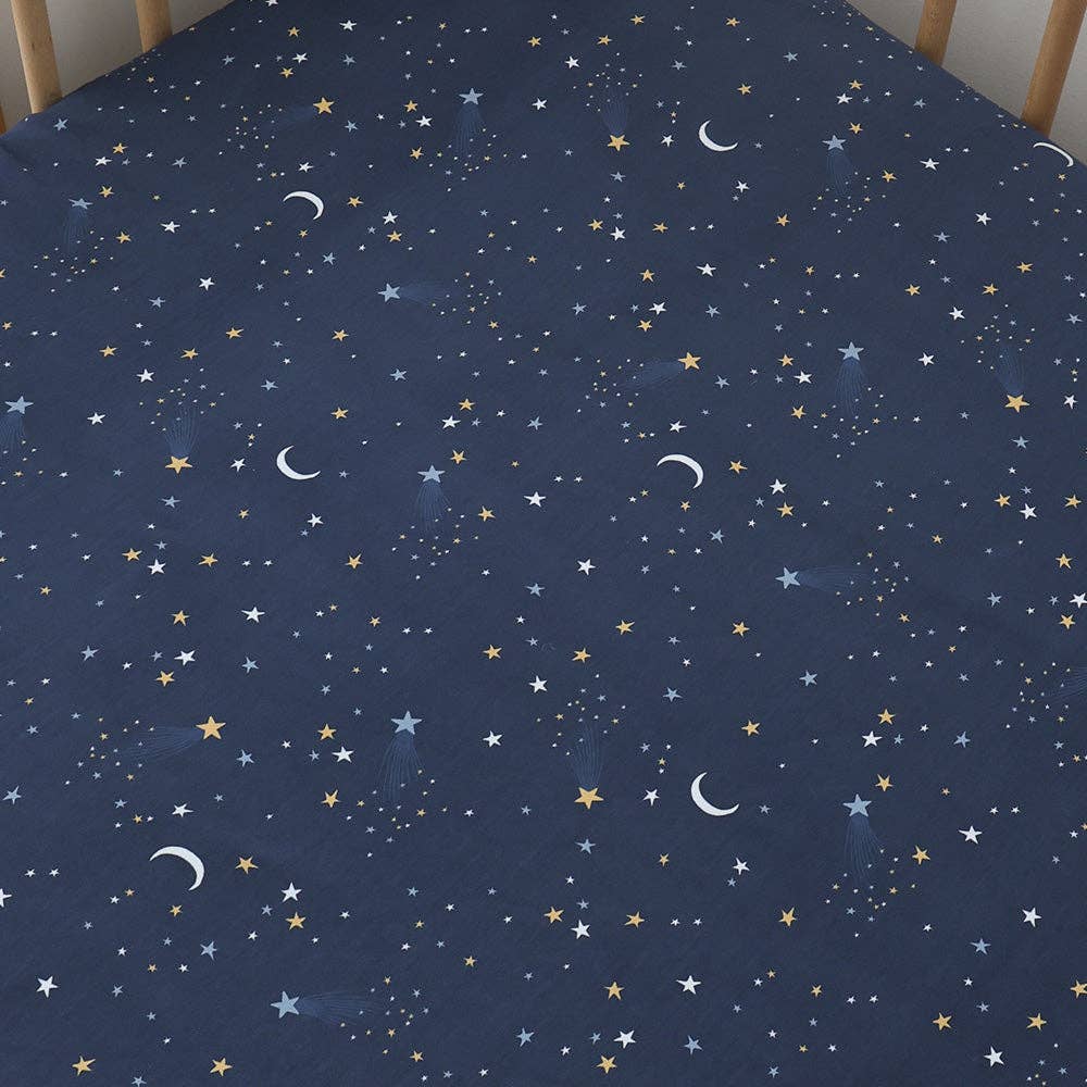 Snuggle Hunny - Starry Night Organic Fitted Cot Sheet