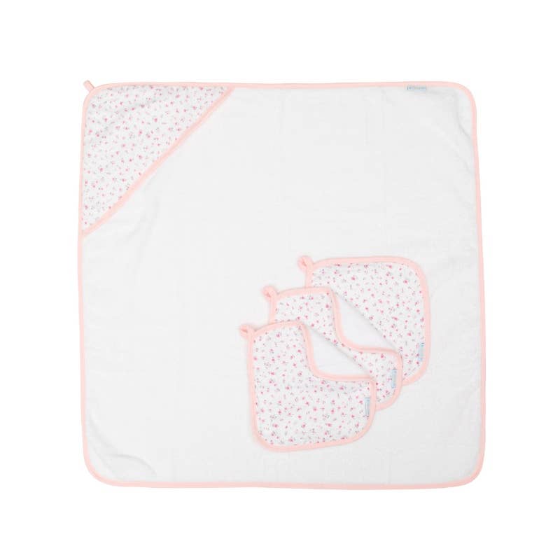 All4Ella | Wash Cloths 3pk | Pink Petals