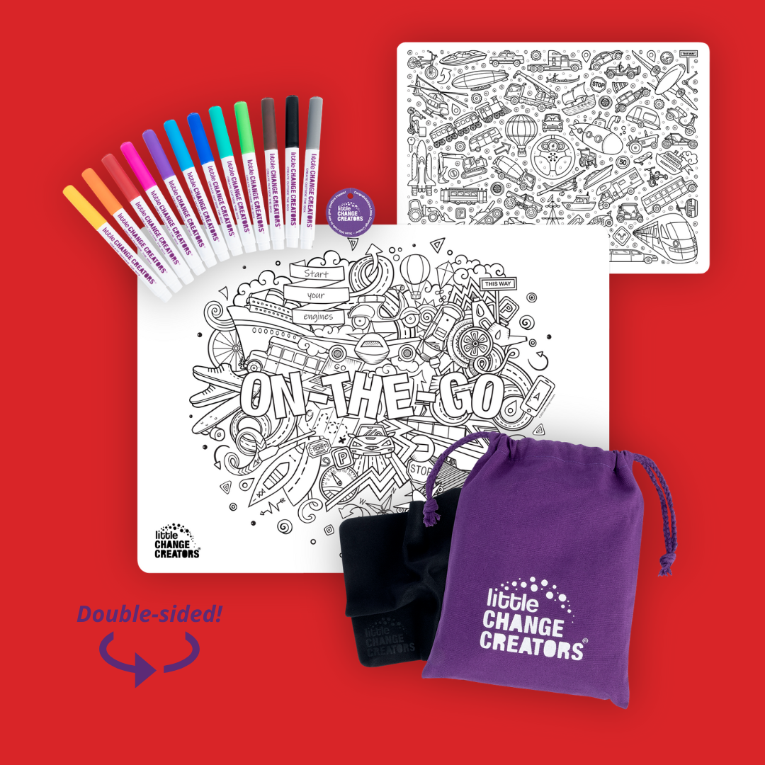 Little Change Creators | ON-THE-GO | Re-FUN-able™ Reusable Colouring + Doodle Mat