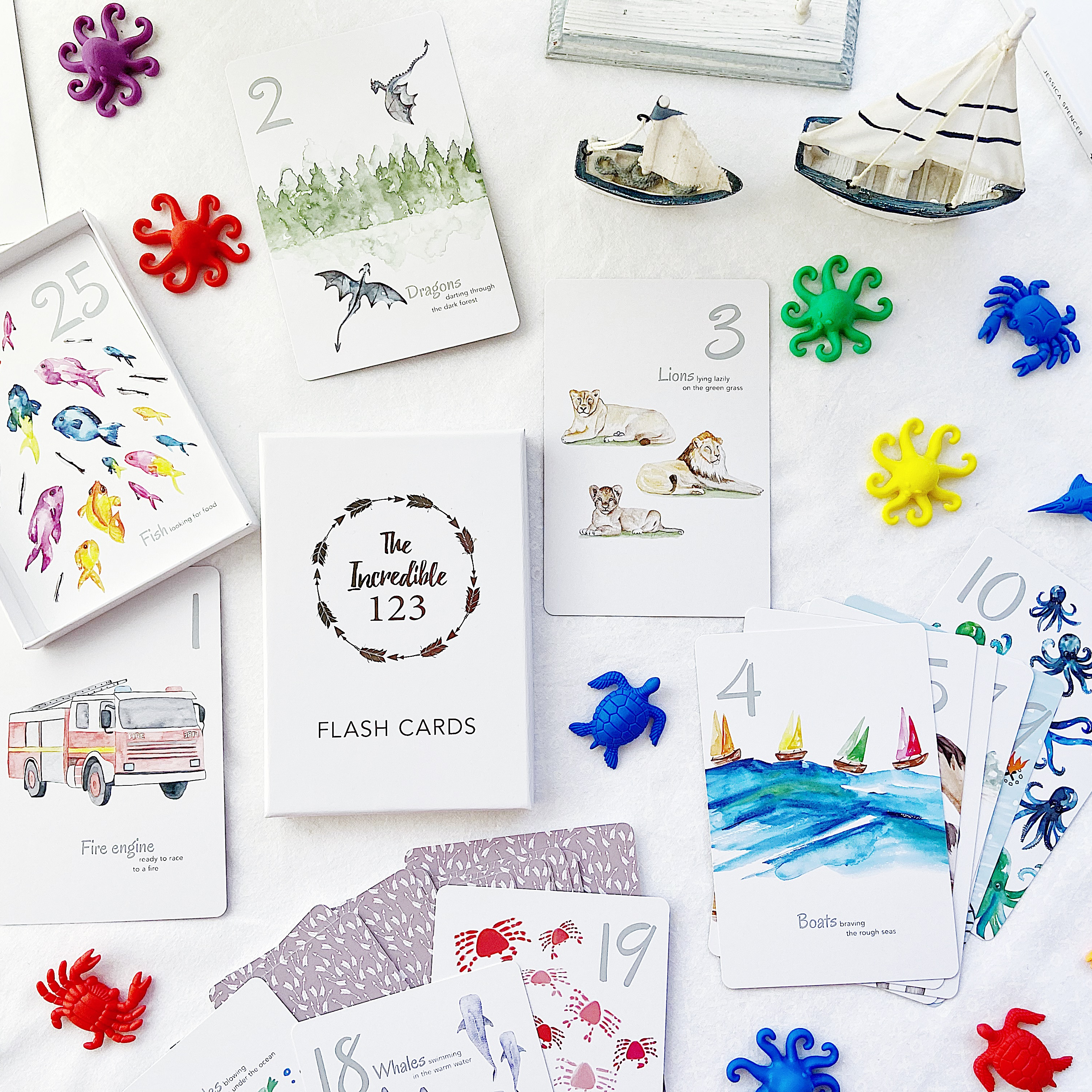 Adored Illustrations | The Incredible 123 Flash Cards