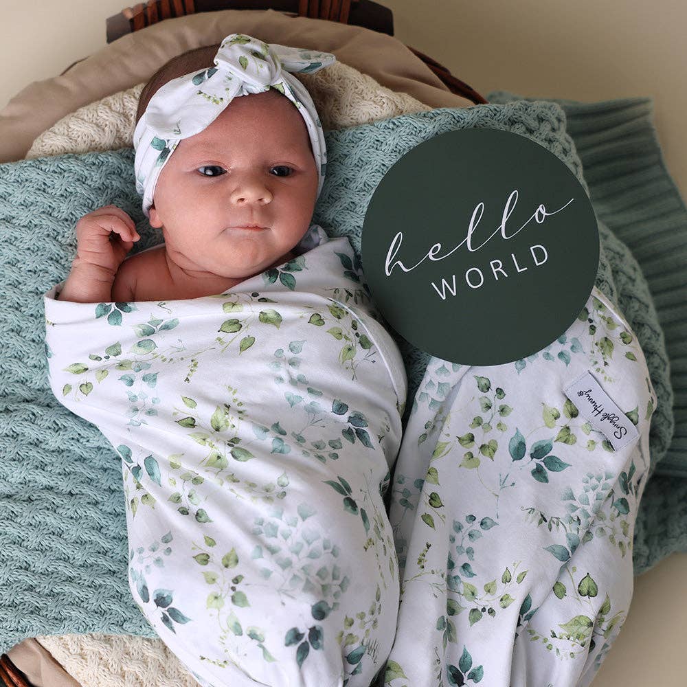 Snuggle Hunny | Organic Jersey Wrap & Topknot Set | Eden