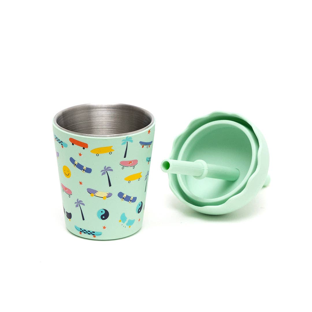 Chino Club Skate Aqua Mini Smoothie Cup & Straw 200ml