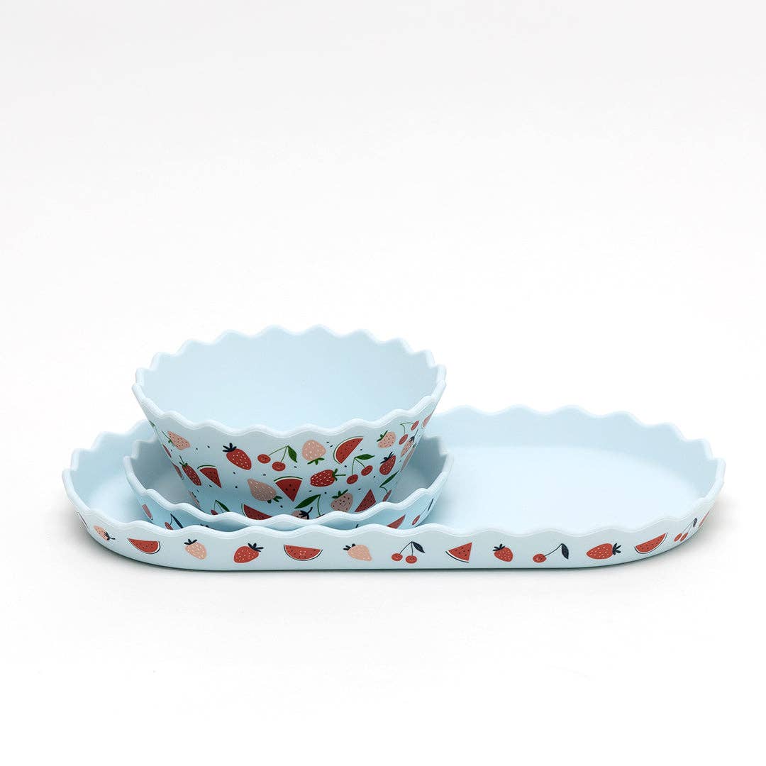 Chino Club | Blue Fruits Silicone Bowl and Plate Set