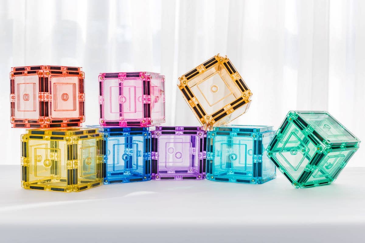 Learn & Grow Toys Magnetic Tiles | Pastel Builders Pack (112 Pc)