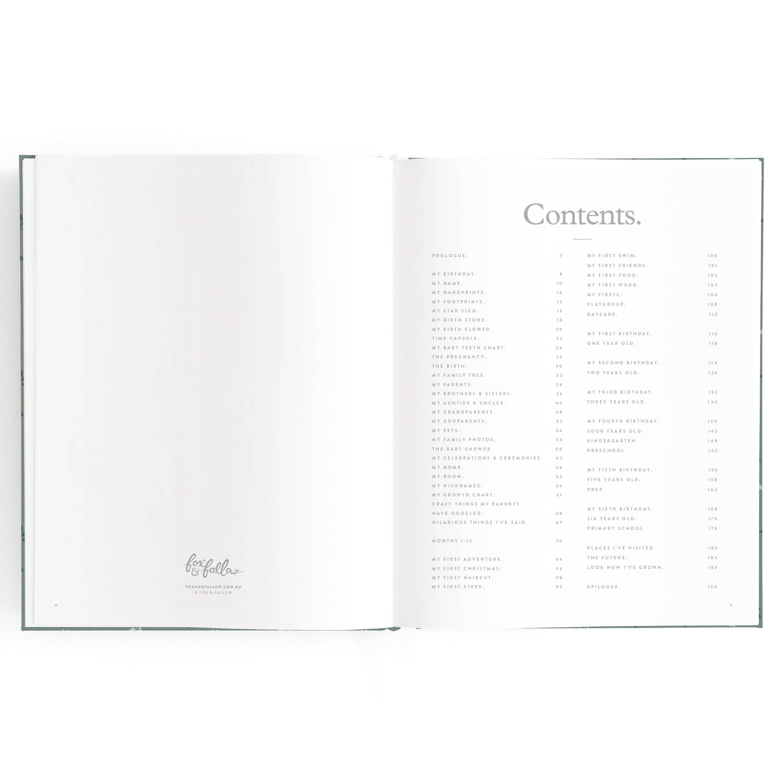 Fox & Fallow | Baby Book Pine