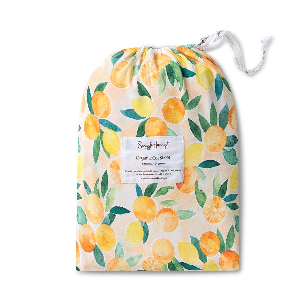 Snuggle Hunny - Sunny Citrus Organic Fitted Cot Sheet