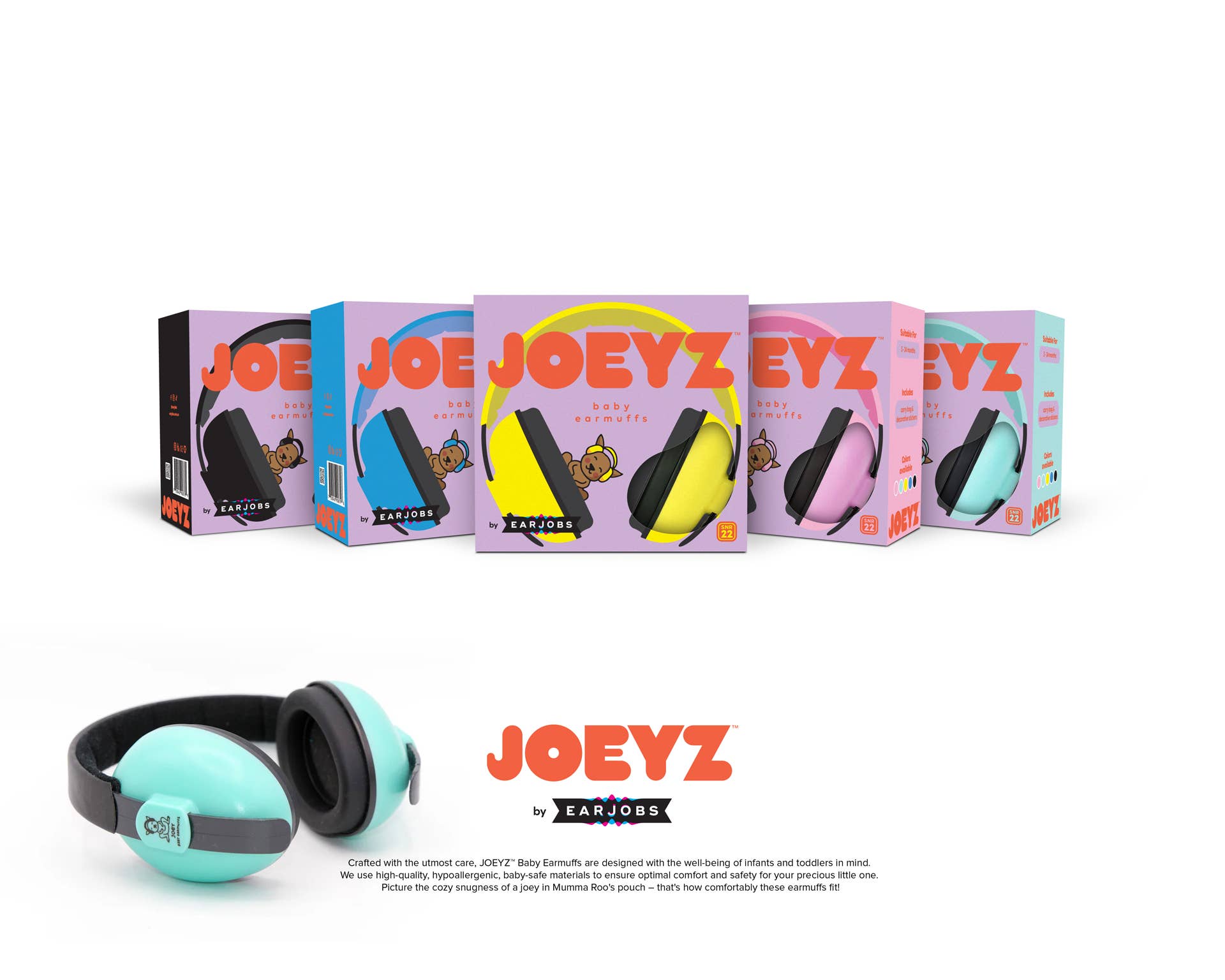 Earjobs | JOEYZ® Baby Earmuffs | Mint