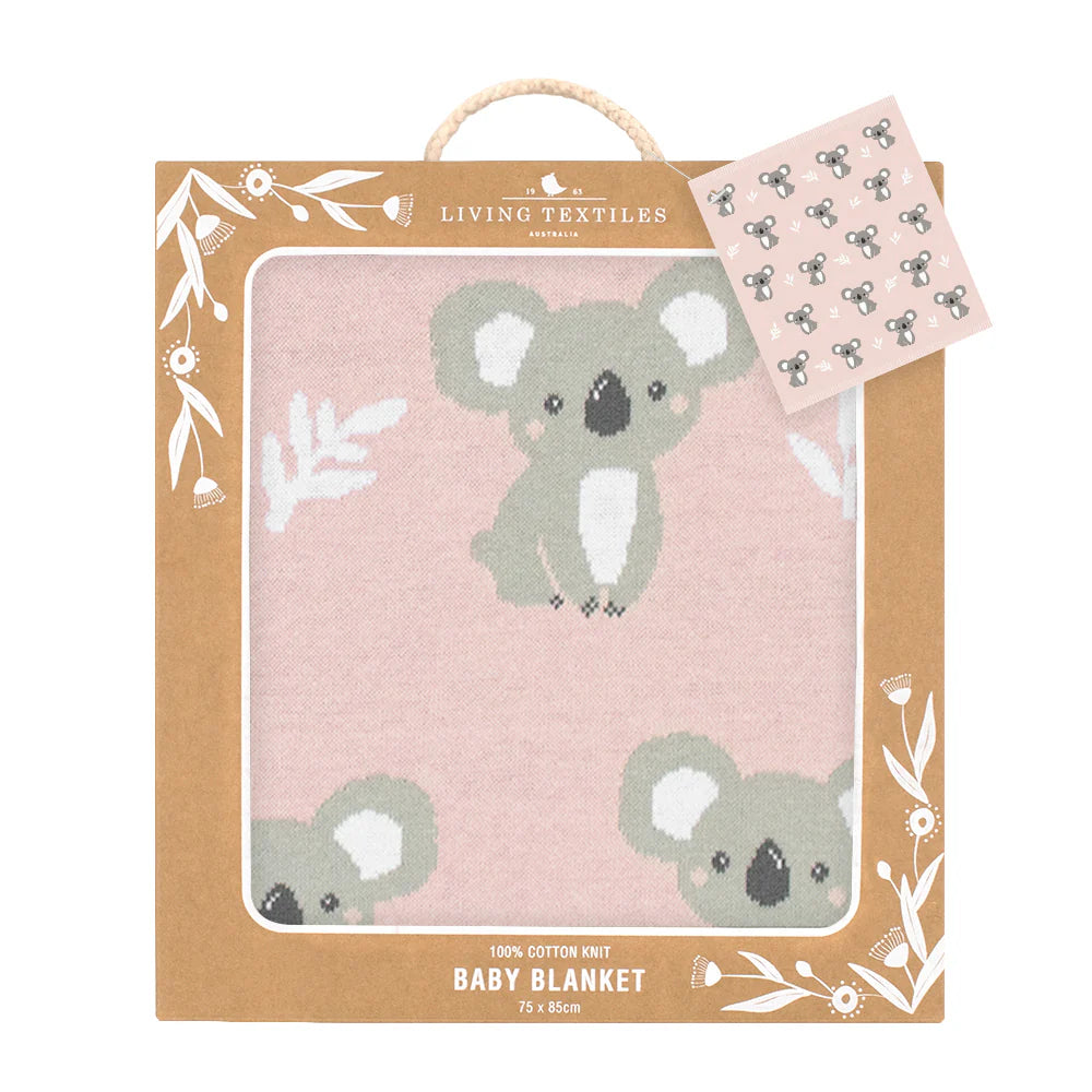 Living Textiles | Australiana Blanket | Koala/Blush