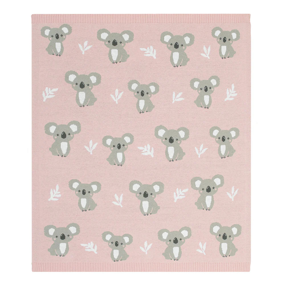 Living Textiles | Australiana Blanket | Koala/Blush