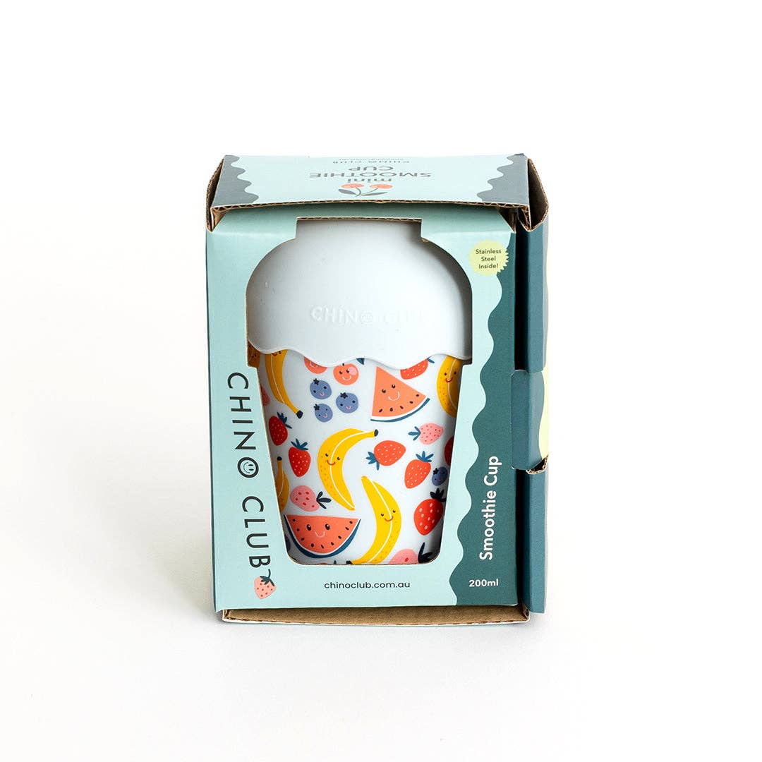 Chino Club Fruits Blue Mini Smoothie Cup & Straw 200ml