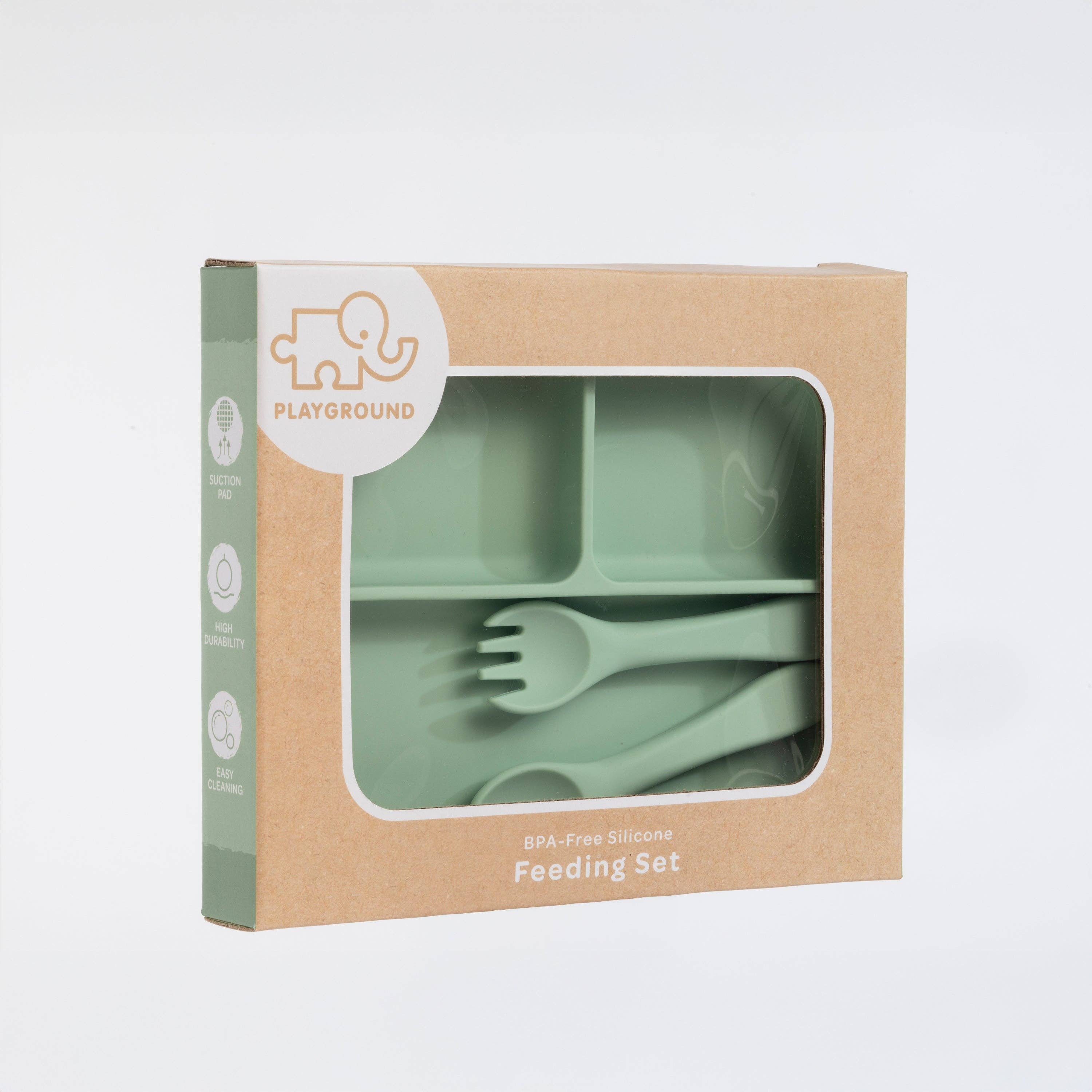 Living Textiles - Silicone Feeding Set- Light Sage