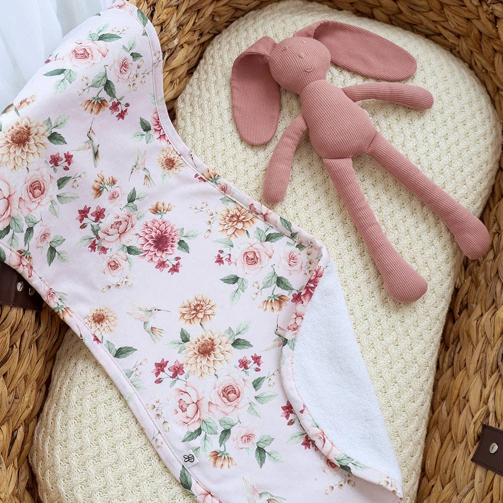 Snuggle Hunny - Birds & Blooms Organic Cotton Burp Cloth