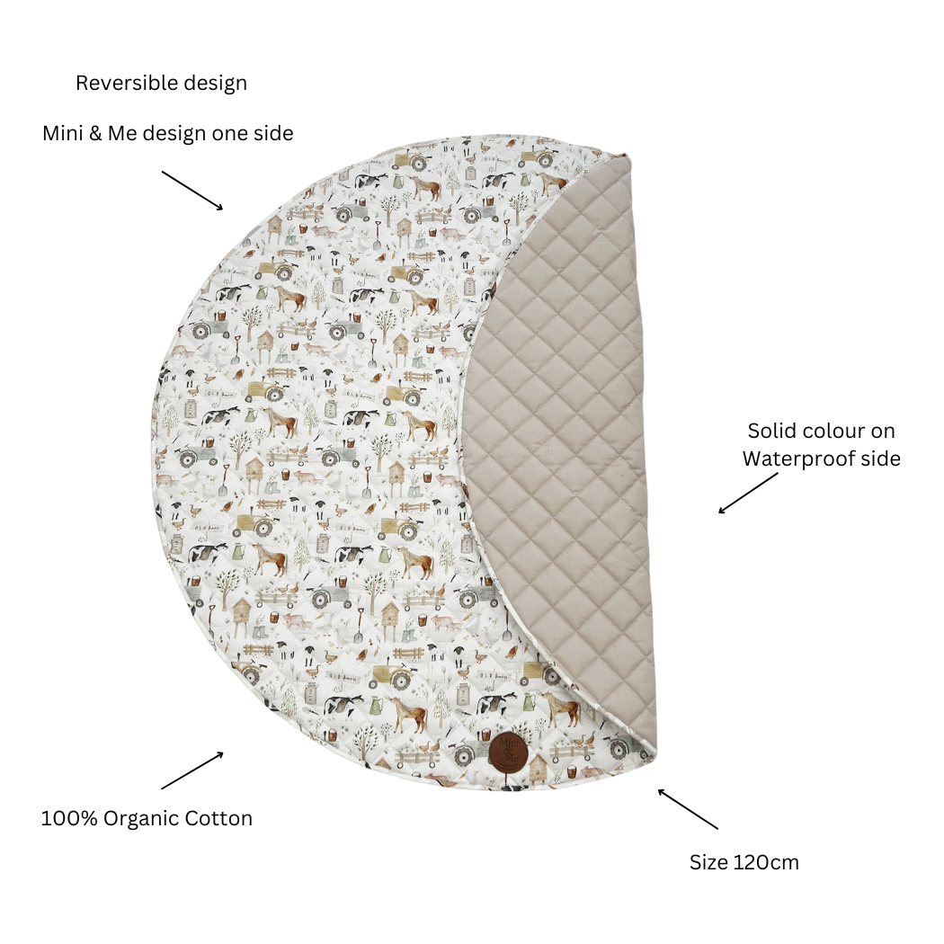 Cuddle Bug & Co - Mini & Me Padded Waterproof Playmat Farm Life